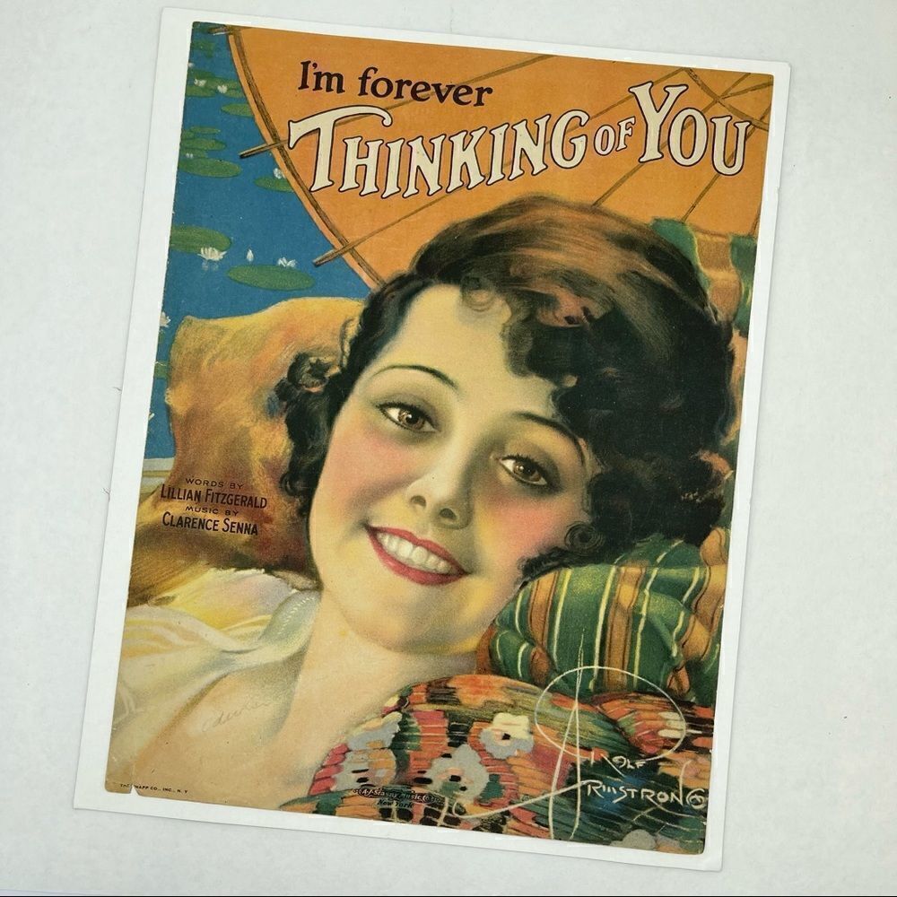 I’m Forever Thinking of You Illustrated by Rolf Armstrong 1919 Sheet Music - Picture 4 of 16